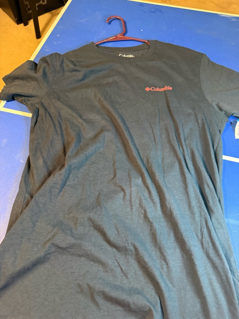 Columbia Men's Dark Gray Short Sleeve Tee with Red Logo